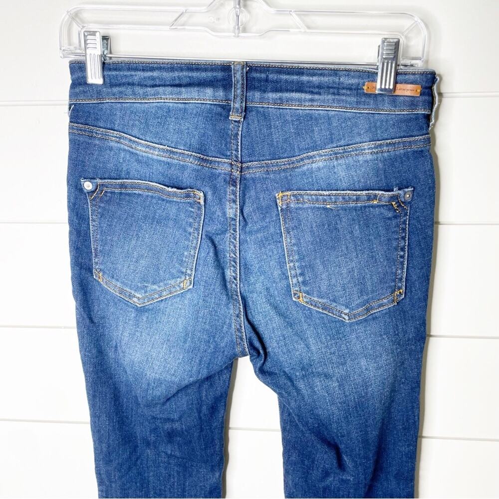 Pilcro High Rise Pinktucked Stretch Skinny Ankle Leggings Dark Wash Size 26 - Picture 8 of 10